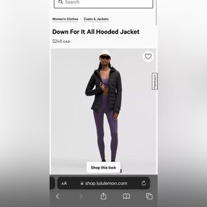 Lululemon Down for It all Jacket